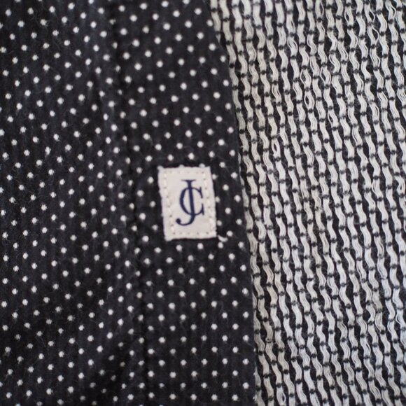 James Campbell Black and White Polka Dot Casual Button-up Collard Shirt Sz M - Picture 9 of 11